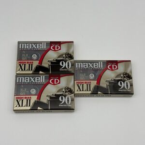 Lot of 3 Vintage Maxell XLII 90 High Bias IEC Type II Audio Cassette Tapes